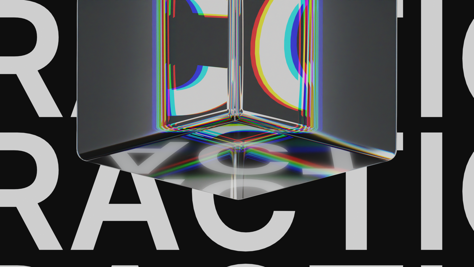 Close-up of dispersion on the cube edges